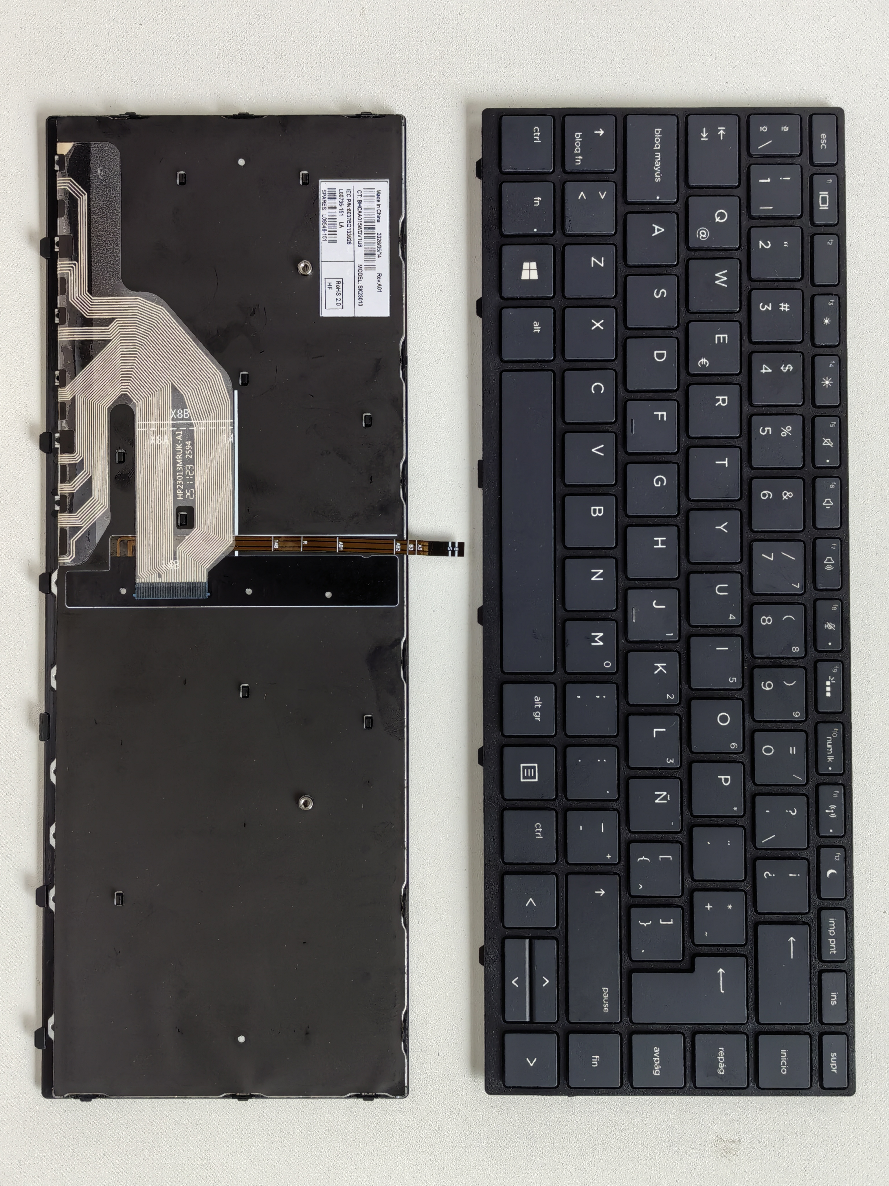 Picture of New Replacement Laptop Keyboard For HP 440G5/430G5/445G5/435G5 BLACK FRAME BLACK Backlit (OEM) LA Layout
